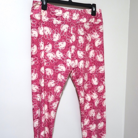 LuLaRoe Disney Tall & Curvy Leggings Pink Mickey - Picture 1 of 5